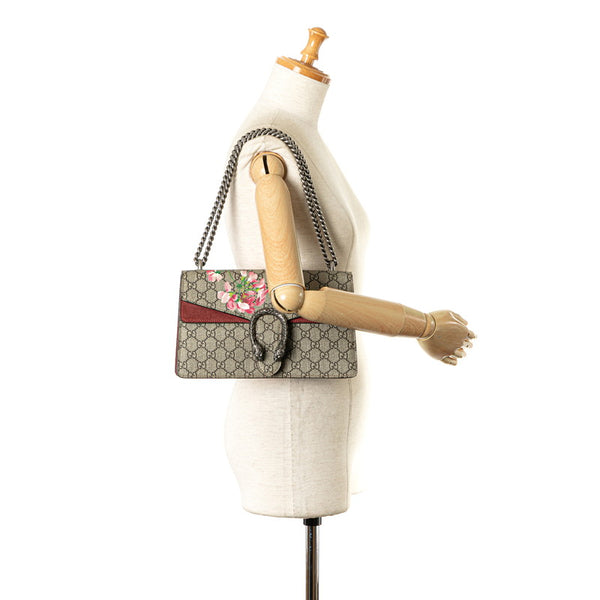 グッチ GGブルームス ディオニュソス チェーン ショルダーバッグ 400249 ベージュ ワインレッド PVC スウェード レディース GUCCI 【中古】