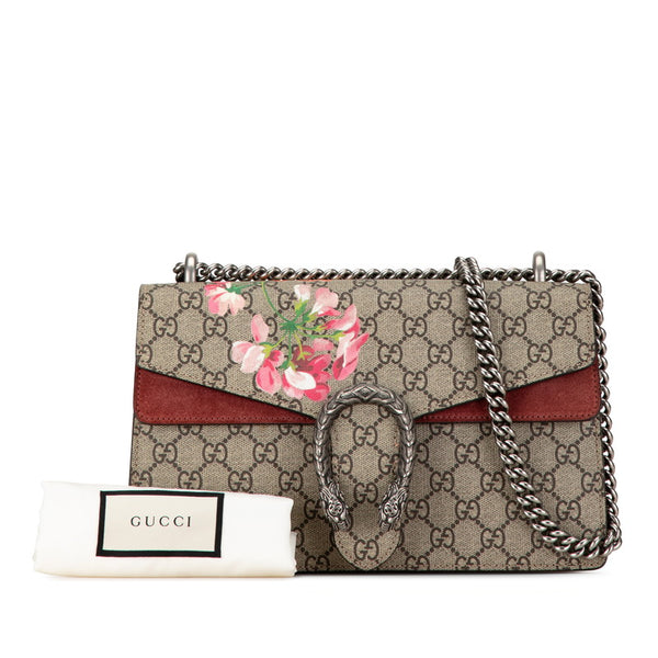 グッチ GGブルームス ディオニュソス チェーン ショルダーバッグ 400249 ベージュ ワインレッド PVC スウェード レディース GUCCI 【中古】