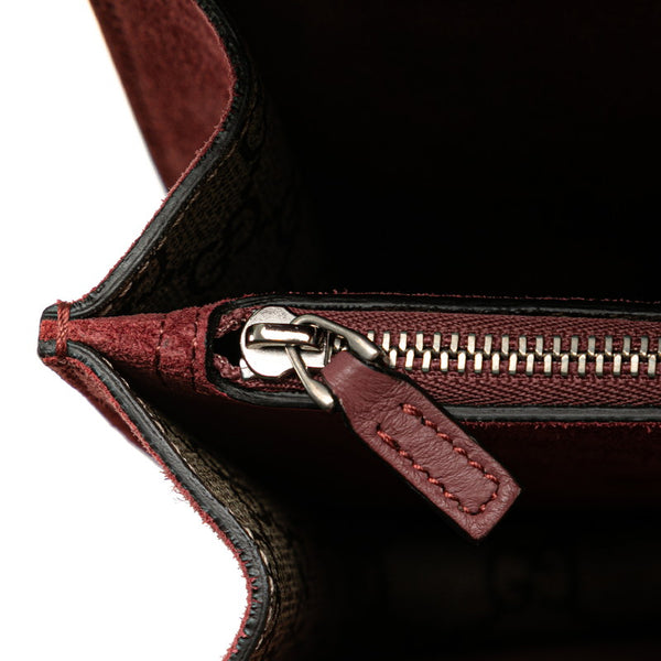 グッチ GGブルームス ディオニュソス チェーン ショルダーバッグ 400249 ベージュ ワインレッド PVC スウェード レディース GUCCI 【中古】