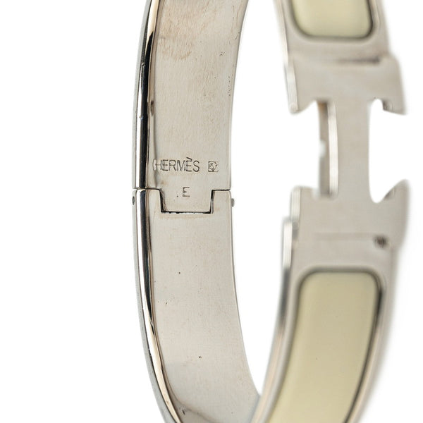 エルメス クリッククラックH PM ブレスレット シルバー ホワイト メタル レディース HERMES 【中古】