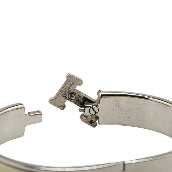 エルメス クリッククラックH PM ブレスレット シルバー ホワイト メタル レディース HERMES 【中古】