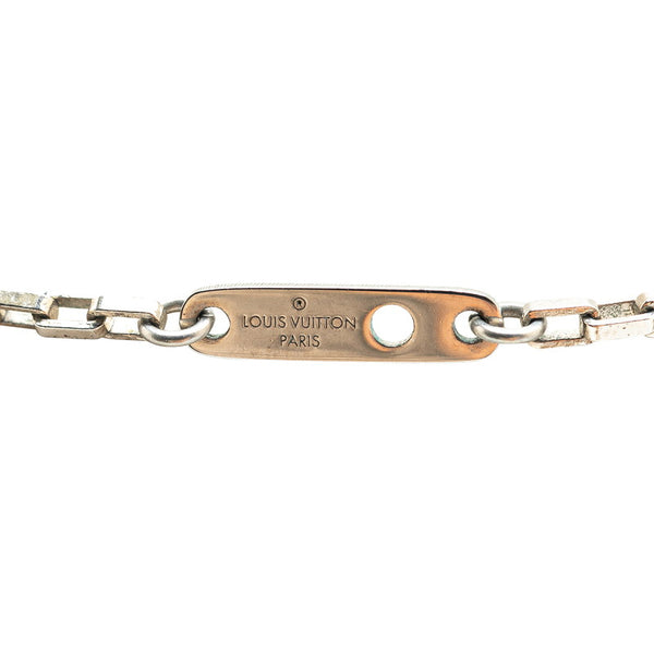 ルイ ヴィトン コリエ ダミエカラーズ ネックレス M62596 ブルー シルバー メタル レディース LOUIS VUITTON 【中古】