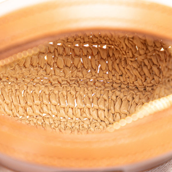 サンローラン カサンドラ 斜め掛け ミニショルダーバッグ ポシェット ベージュ ブラウン ラフィア レザー レディース SAINT LAURENT 【中古】