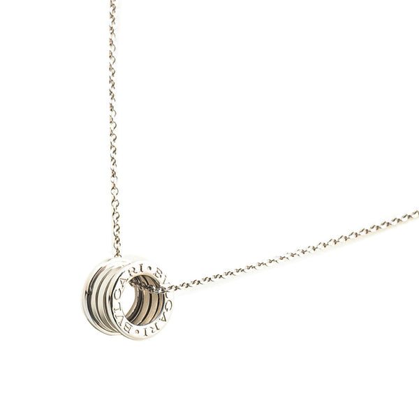 ブルガリ ビーゼロワン 3バンド ペンダントネックレス K18WG ホワイトゴールド レディース BVLGARI 【中古】