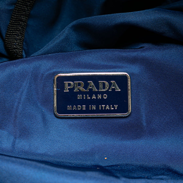 プラダ 三角ロゴプレート ショルダーバッグ ボディバッグ ブルー ナイロン レディース PRADA 【中古】