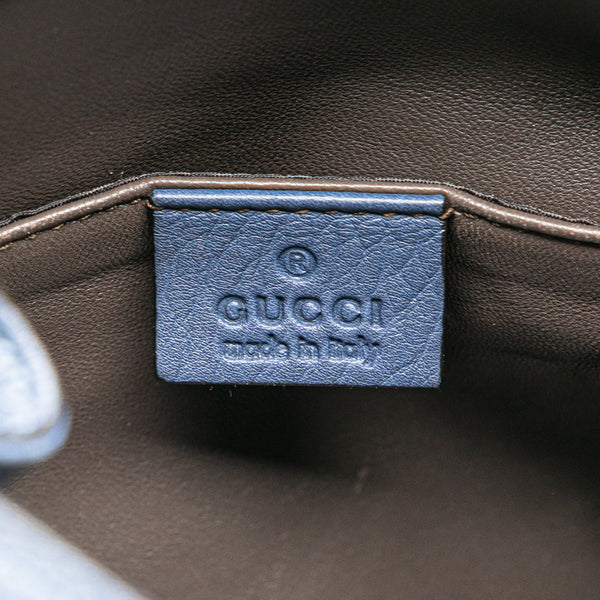 グッチ バンブー ハンドバッグ ショルダーバッグ 2WAY 387613 ブルー レザー レディース GUCCI 【中古】