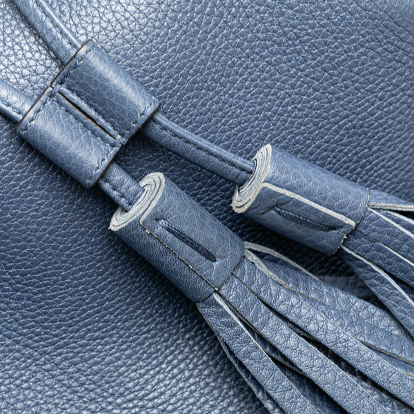 グッチ バンブー ハンドバッグ ショルダーバッグ 2WAY 387613 ブルー レザー レディース GUCCI 【中古】