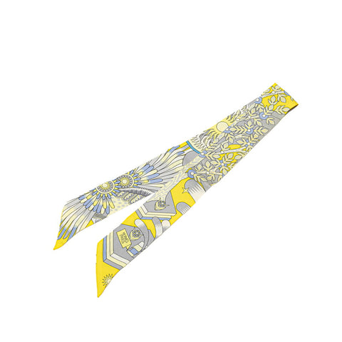 エルメス ツイリー LA SOURCE DE PEGASE ペガサスの源泉 スカーフ イエロー マルチカラー シルク レディース HERMES 【中古】