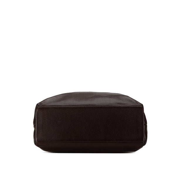 シャネル ココマーク トートバッグ ブラウン キャビアスキン レディース CHANEL 【中古】