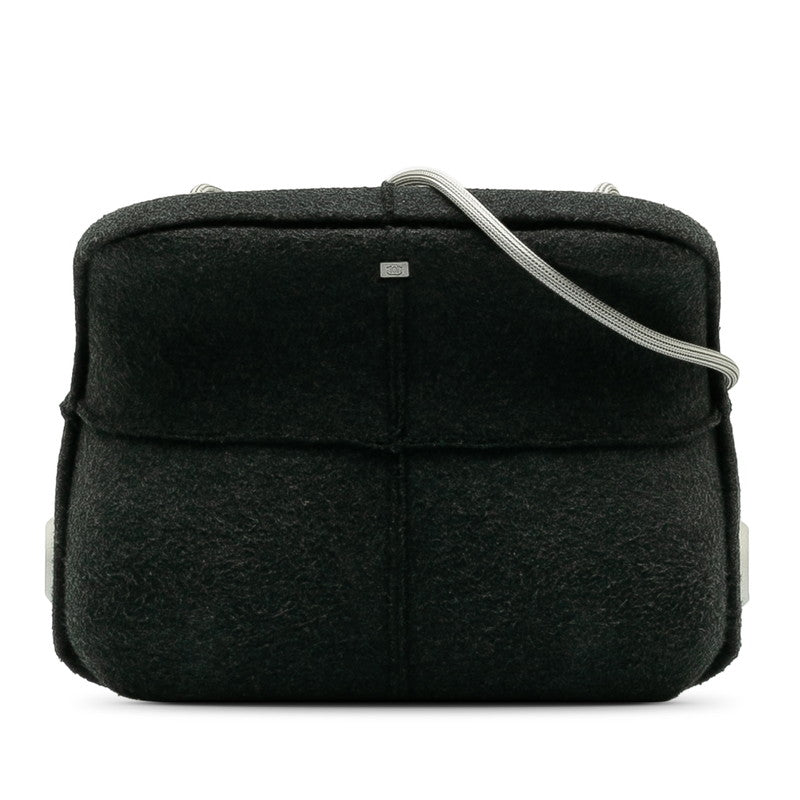 シャネル ヒップバッグ ショルダーバッグ グレー ウール レディース CHANEL 【中古】