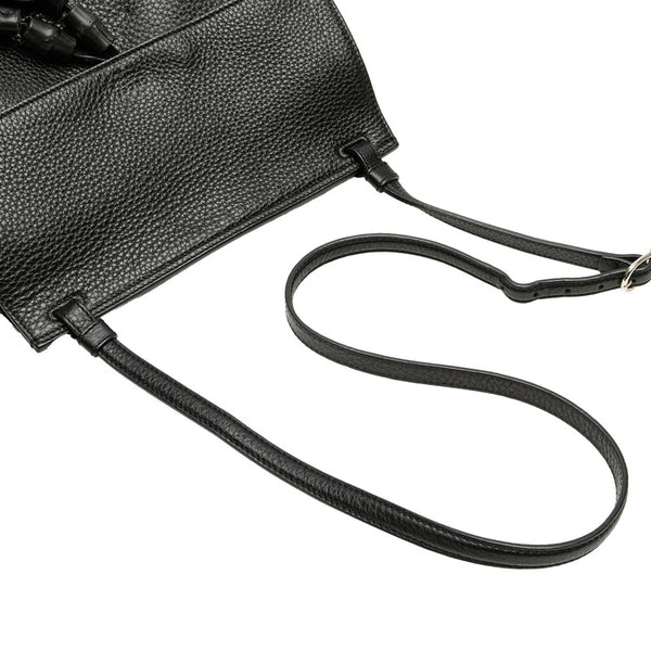 グッチ タッセル 斜め掛け ショルダーバッグ  370826 ブラック レザー レディース GUCCI 【中古】