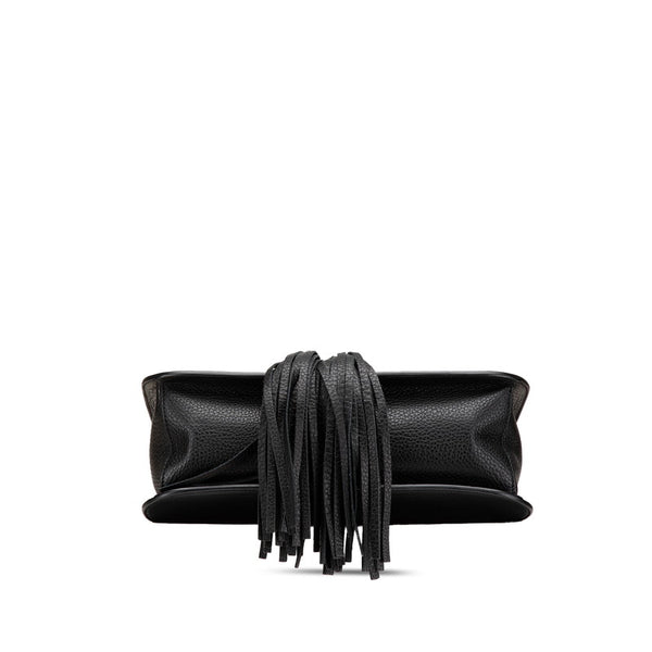 グッチ タッセル 斜め掛け ショルダーバッグ  370826 ブラック レザー レディース GUCCI 【中古】