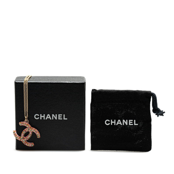 シャネル ココマーク ネックレス ピンク プラスチック ラインストーン レディース CHANEL 【中古】