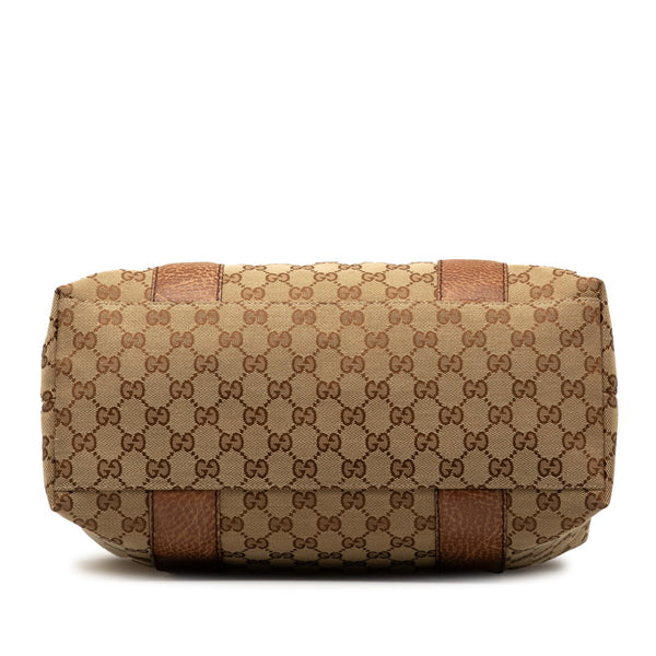 グッチ GGキャンバス バンブー トートバッグ 232946 ベージュ ブラウン キャンバス レザー レディース GUCCI 【中古】