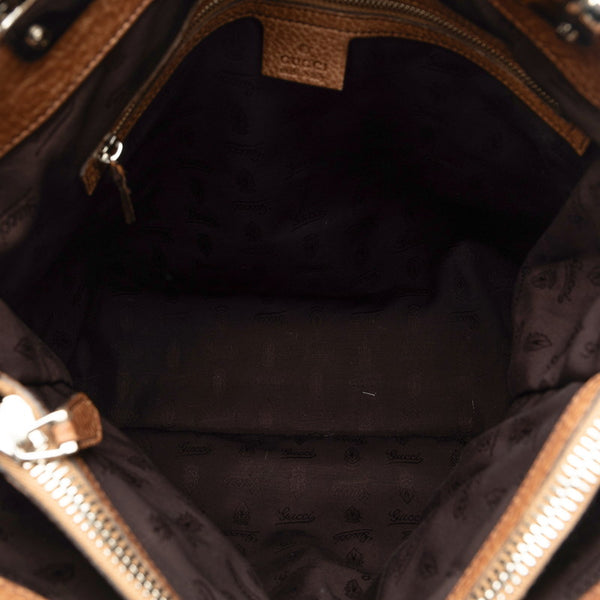 グッチ GGキャンバス バンブー トートバッグ 232946 ベージュ ブラウン キャンバス レザー レディース GUCCI 【中古】