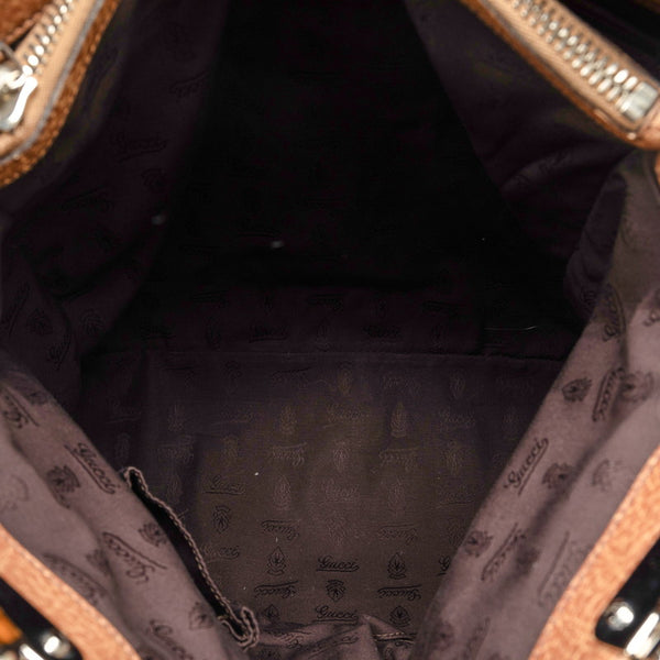 グッチ GGキャンバス バンブー トートバッグ 232946 ベージュ ブラウン キャンバス レザー レディース GUCCI 【中古】