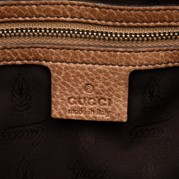 グッチ GGキャンバス バンブー トートバッグ 232946 ベージュ ブラウン キャンバス レザー レディース GUCCI 【中古】