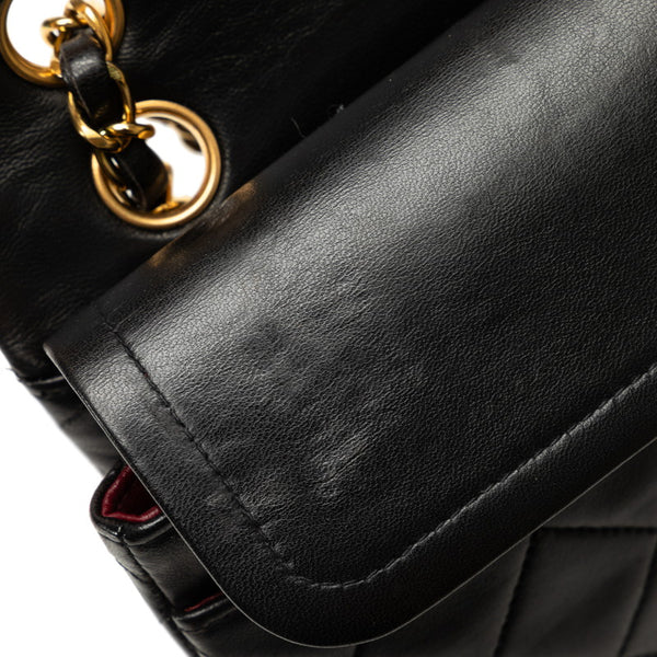 シャネル マトラッセ23 ココマーク Wフラップ チェーン ショルダーバッグ ブラック ラムスキン レディース CHANEL 【中古】