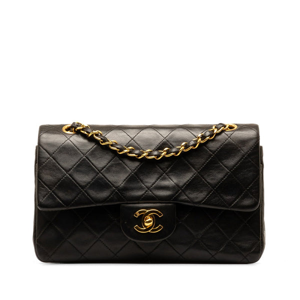 シャネル マトラッセ23 ココマーク Wフラップ チェーン ショルダーバッグ ブラック ラムスキン レディース CHANEL 【中古】