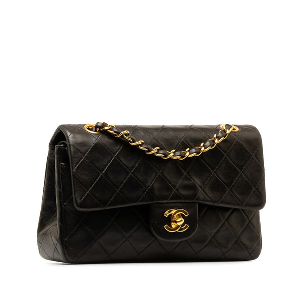 シャネル マトラッセ23 ココマーク Wフラップ チェーン ショルダーバッグ ブラック ラムスキン レディース CHANEL 【中古】
