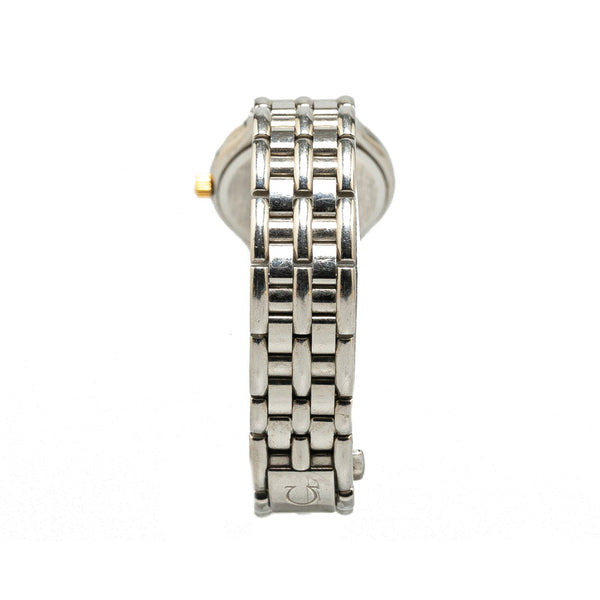 オメガ デビル シンボル 腕時計 クオーツ アイボリー文字盤 ステンレススチール レディース OMEGA 【中古】