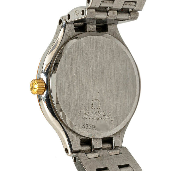 オメガ デビル シンボル 腕時計 クオーツ アイボリー文字盤 ステンレススチール レディース OMEGA 【中古】