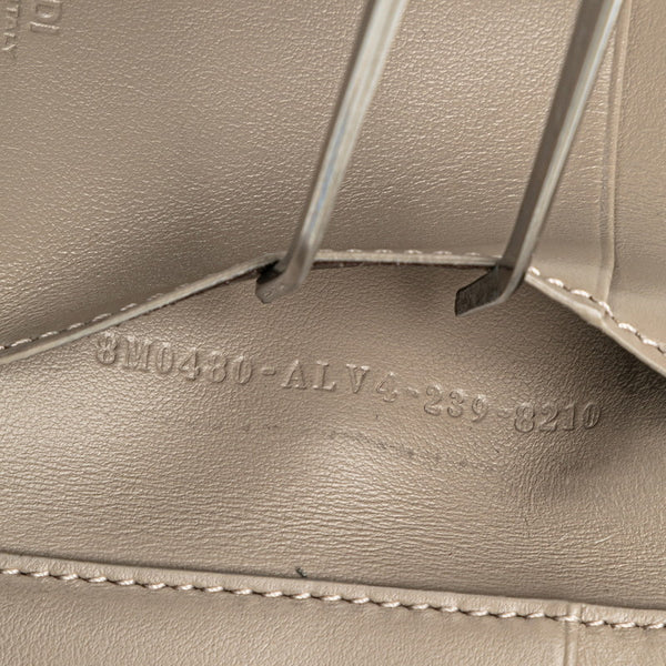 フェンディ FFダイヤモンド 三つ折り財布 コンパクトウォレット 8M0480 グレー レザー レディース FENDI 【中古】