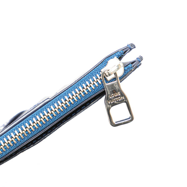 ルイ ヴィトン モノグラム バンダナ コインケース フラグメントケース M81432 ブルー ネイビー PVC レザー メンズ LOUIS VUITTON 【中古】