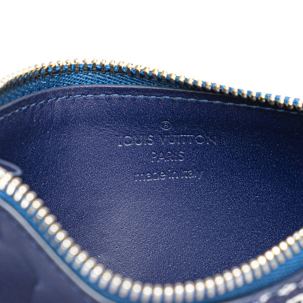 ルイ ヴィトン モノグラム バンダナ コインケース フラグメントケース M81432 ブルー ネイビー PVC レザー メンズ LOUIS VUITTON 【中古】