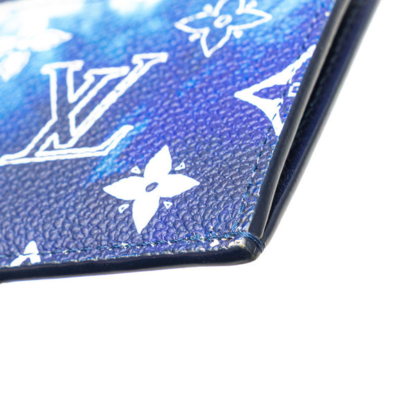 ルイ ヴィトン モノグラム バンダナ コインケース フラグメントケース M81432 ブルー ネイビー PVC レザー メンズ LOUIS VUITTON 【中古】