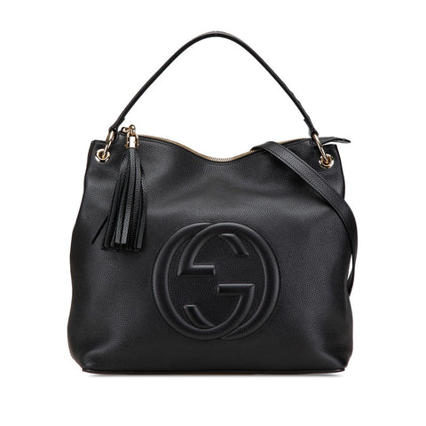 グッチ GGソーホー ハンドバッグ ショルダーバッグ 2WAY 536194 ブラック レザー レディース GUCCI 【中古】