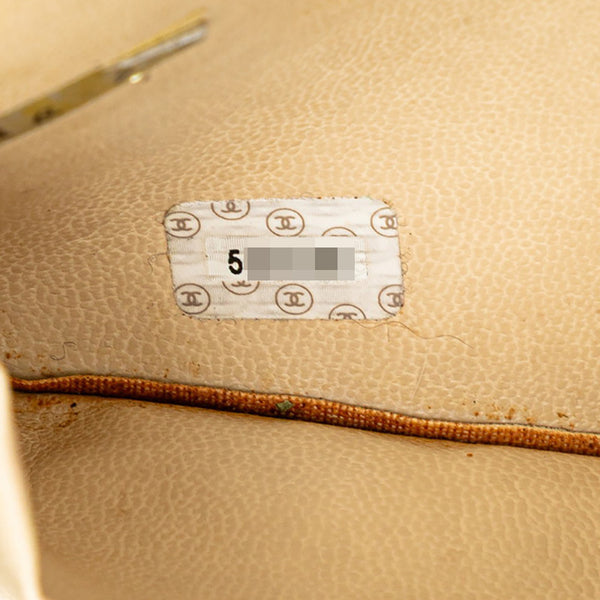 シャネル ココマーク ミラー付き バニティバッグ ハンドバッグ イエロー キャビアスキン レディース CHANEL 【中古】