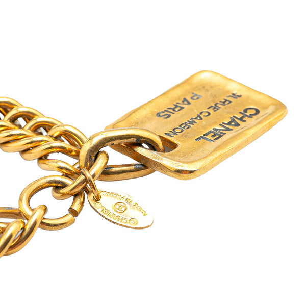 シャネル 31 RUE CAMBON カンボン プレート ネックレス ゴールド メッキ レディース CHANEL 【中古】