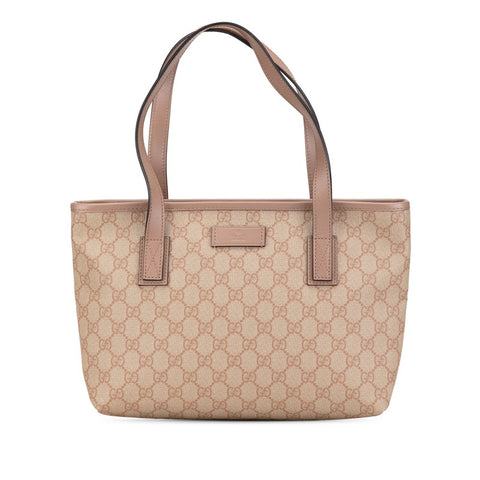 グッチ GGスプリーム トートバッグ 211138  ピンク ベージュ PVC レザー レディース GUCCI 【中古】