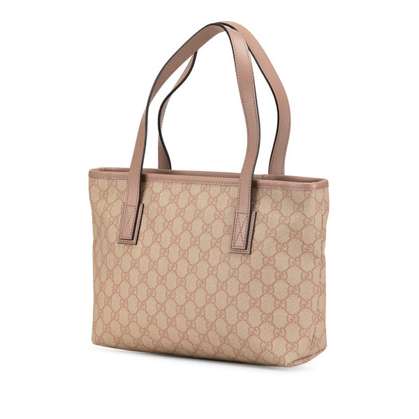 グッチ GGスプリーム トートバッグ 211138  ピンク ベージュ PVC レザー レディース GUCCI 【中古】