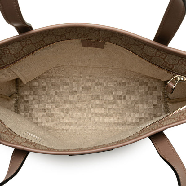 グッチ GGスプリーム トートバッグ 211138  ピンク ベージュ PVC レザー レディース GUCCI 【中古】