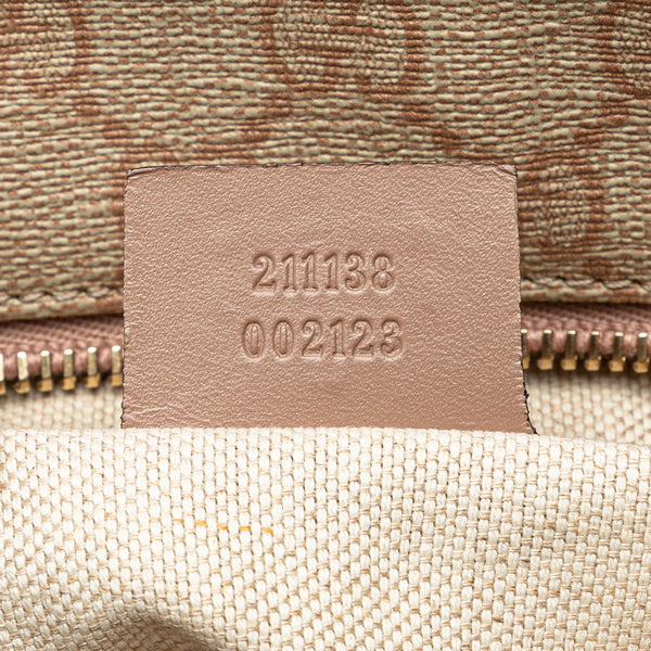 グッチ GGスプリーム トートバッグ 211138  ピンク ベージュ PVC レザー レディース GUCCI 【中古】