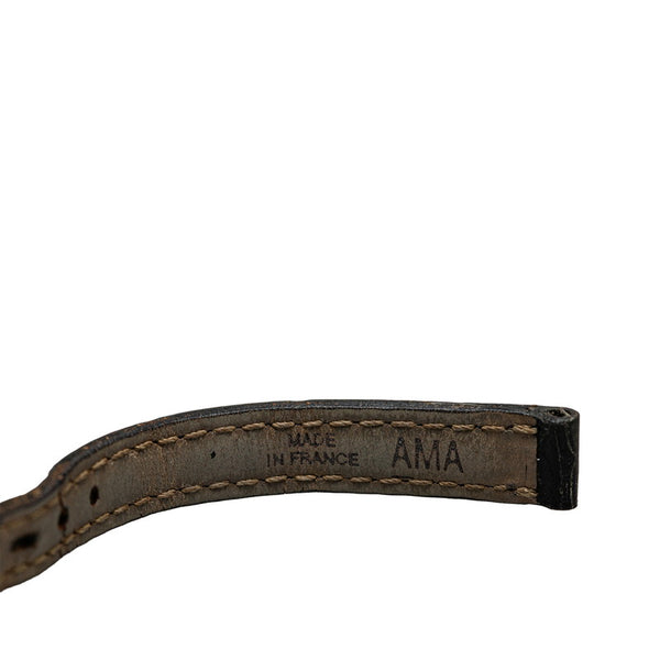 カルティエ タンクアロンジエ ベルト（社外品） 腕時計 W1540856 クオーツ ホワイト文字盤 K18WG ホワイトゴールド レディース CARTIER 【中古】