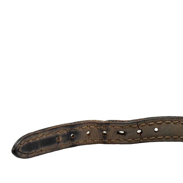 カルティエ タンクアロンジエ ベルト（社外品） 腕時計 W1540856 クオーツ ホワイト文字盤 K18WG ホワイトゴールド レディース CARTIER 【中古】