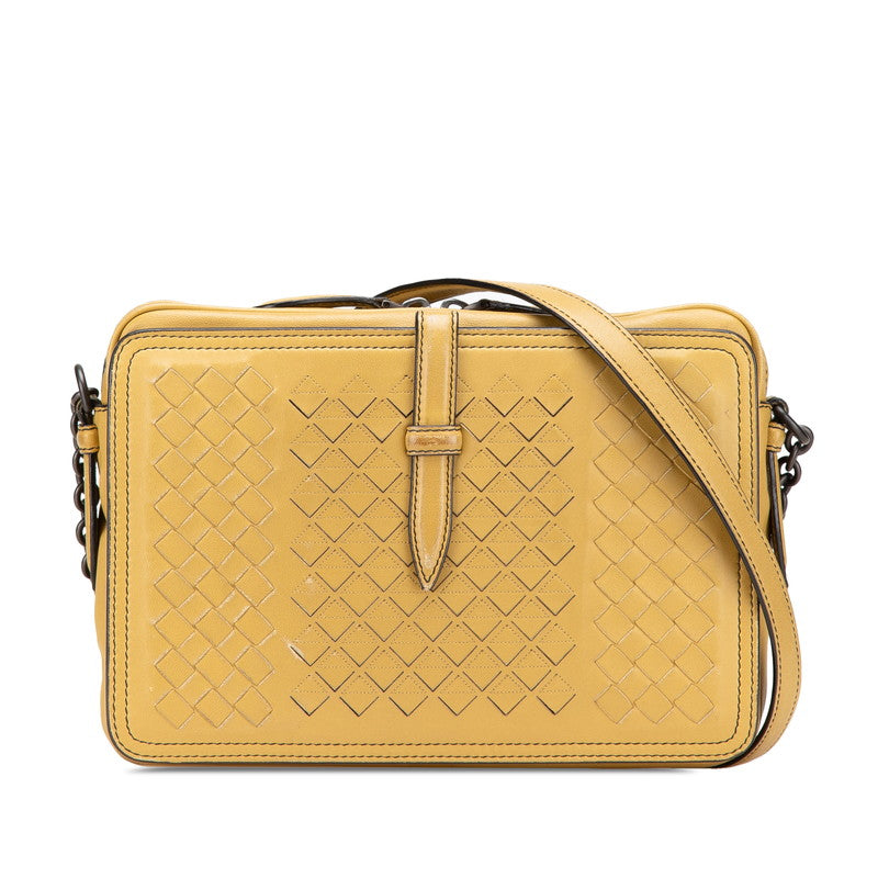 ボッテガヴェネタ イントレチャート ワンショルダーバッグ イエロー レザー レディース BOTTEGAVENETA 【中古】