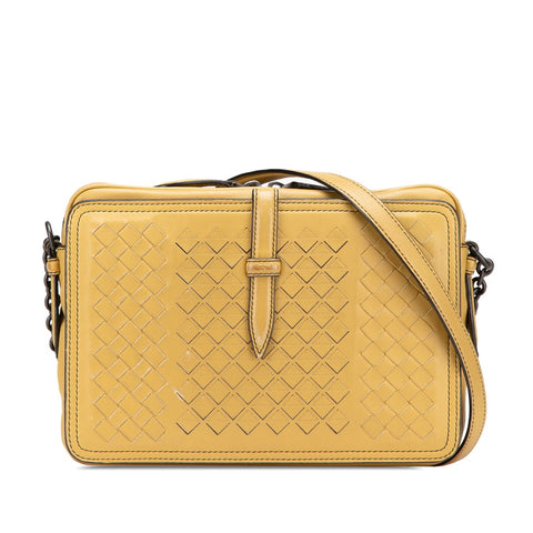 ボッテガヴェネタ イントレチャート ワンショルダーバッグ イエロー レザー レディース BOTTEGAVENETA 【中古】