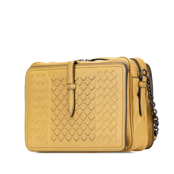 ボッテガヴェネタ イントレチャート ワンショルダーバッグ イエロー レザー レディース BOTTEGAVENETA 【中古】