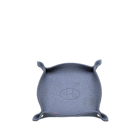 エルメス ヴィドポッシュ フェルトトレイ 小物入れ ジュエリートレイ ネイビー フェルト レディース HERMES 【中古】