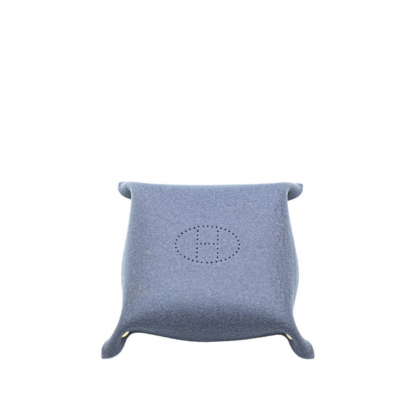 エルメス ヴィドポッシュ フェルトトレイ 小物入れ ジュエリートレイ ネイビー フェルト レディース HERMES 【中古】