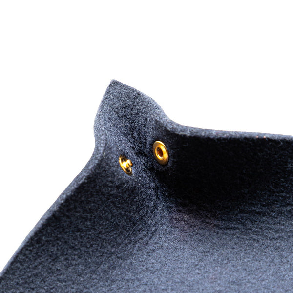 エルメス ヴィドポッシュ フェルトトレイ 小物入れ ジュエリートレイ ネイビー フェルト レディース HERMES 【中古】