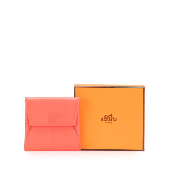 エルメス バスティア ベルソ コインケース 小銭入れ ピンク系 シェーブル レディース HERMES 【中古】