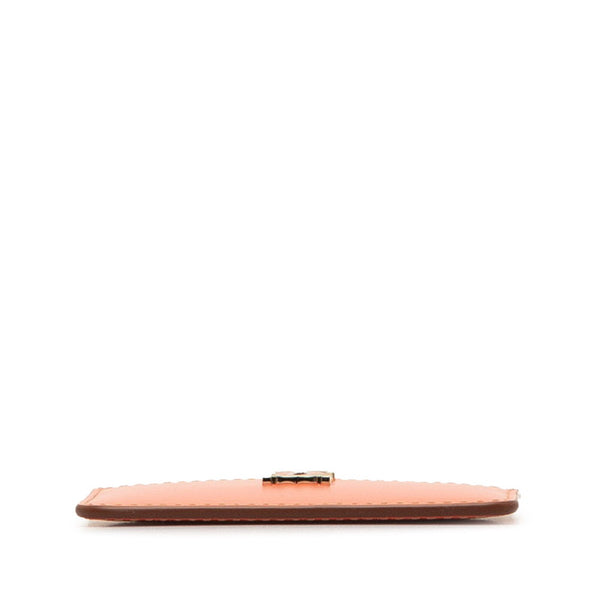 カルティエ C ドゥ カードケース パスケース 名刺入れ ピンク レザー レディース CARTIER 【中古】