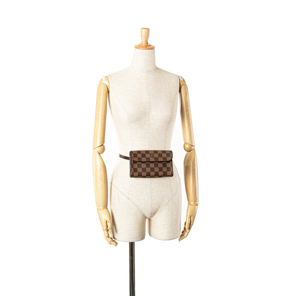 ルイ ヴィトン ダミエ ポシェット フロランティーヌ SPO ウエストバッグ N51856 ブラウン PVC レザー レディース LOUIS VUITTON 【中古】