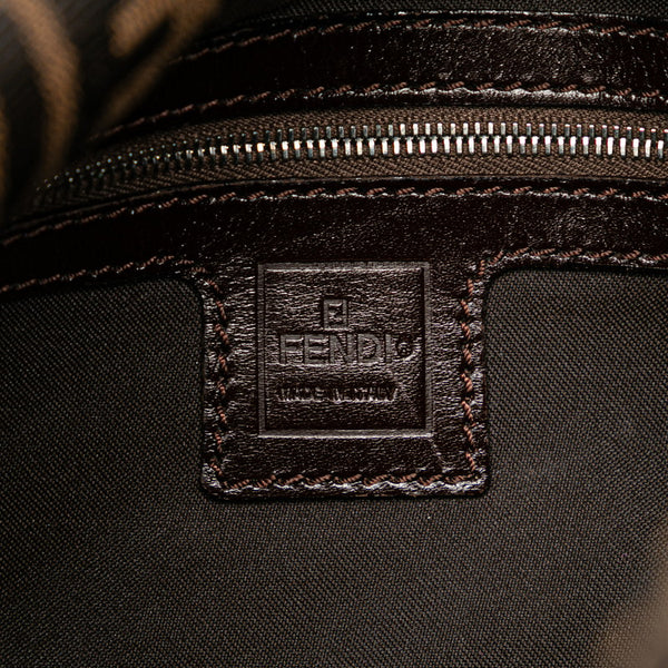 フェンディ ズッカ マンマバケット ハンドバッグ ワンショルダーバッグ ブラウン キャンバス レザー レディース FENDI 【中古】