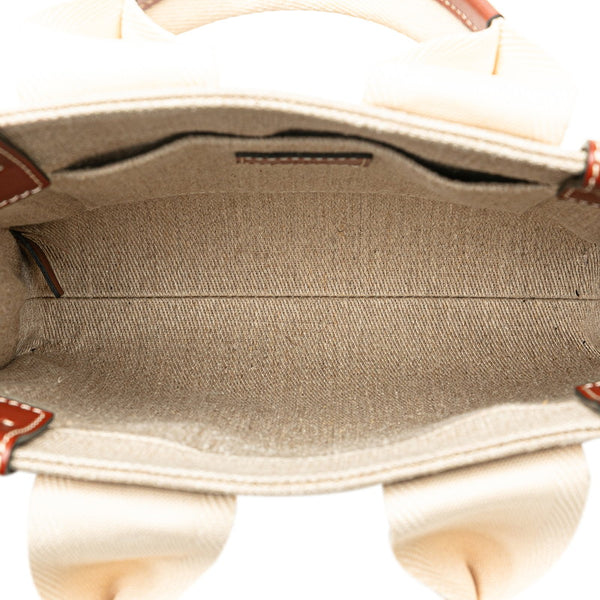 クロエ ウッディ スモール ハンドバッグ ショルダーバッグ 2WAY ベージュ ブラウン キャンバス レザー レディース Chloe 【中古】